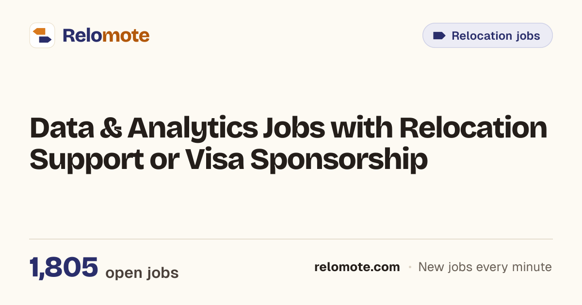 1,779 Data & Analytics Jobs with Relocation Support or Visa…