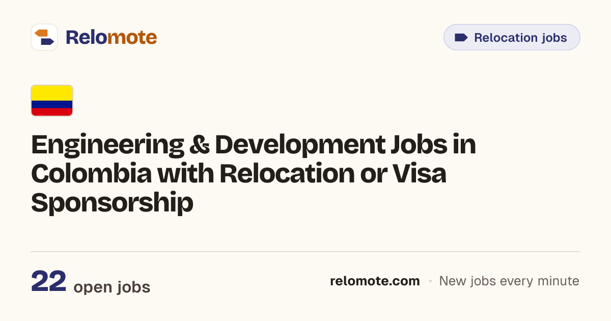 22 Engineering & Development Jobs in Colombia with Relocation or…