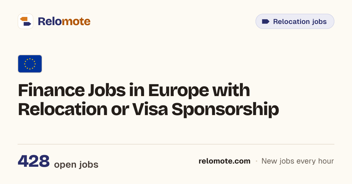 419 Finance Jobs in Europe with Relocation or Visa Sponsorship