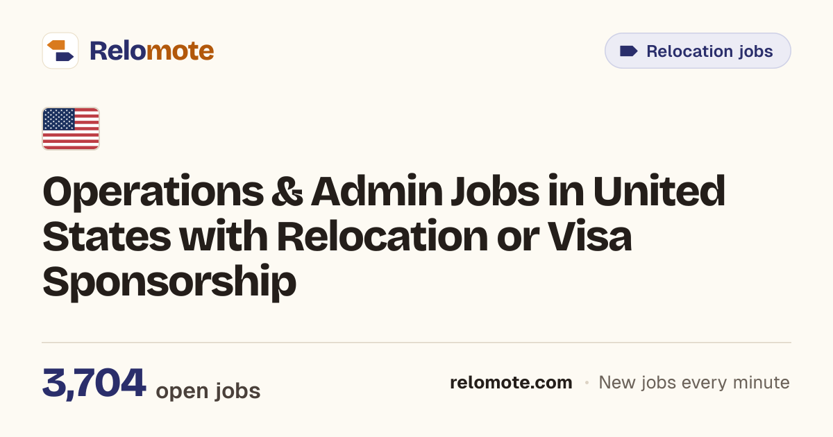 3,701 Operations & Admin Jobs in United States with Relocation or…