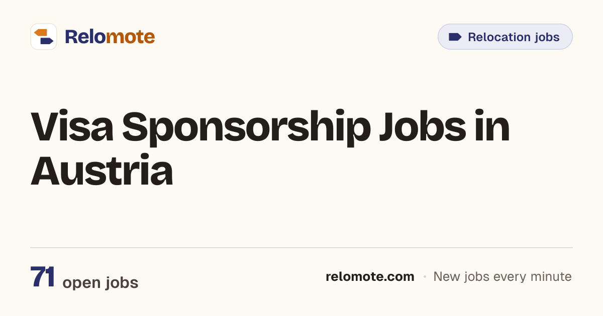 71 Visa Sponsorship Jobs in Austria, October 2026 | Relomote