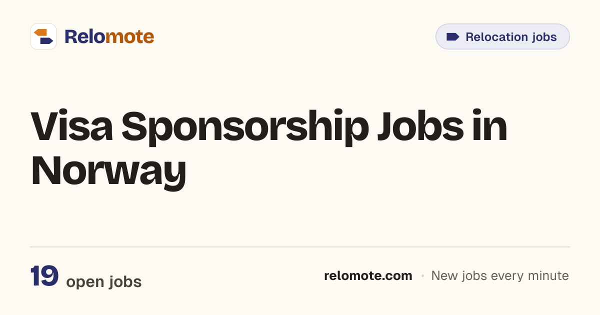 19 Visa Sponsorship Jobs in Norway, October 2026 | Relomote