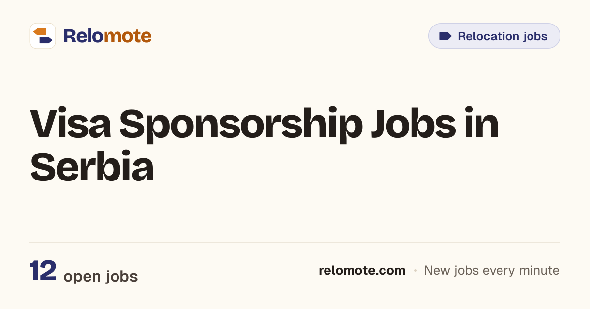 11 Visa Sponsorship Jobs in Serbia, October 2026 | Relomote