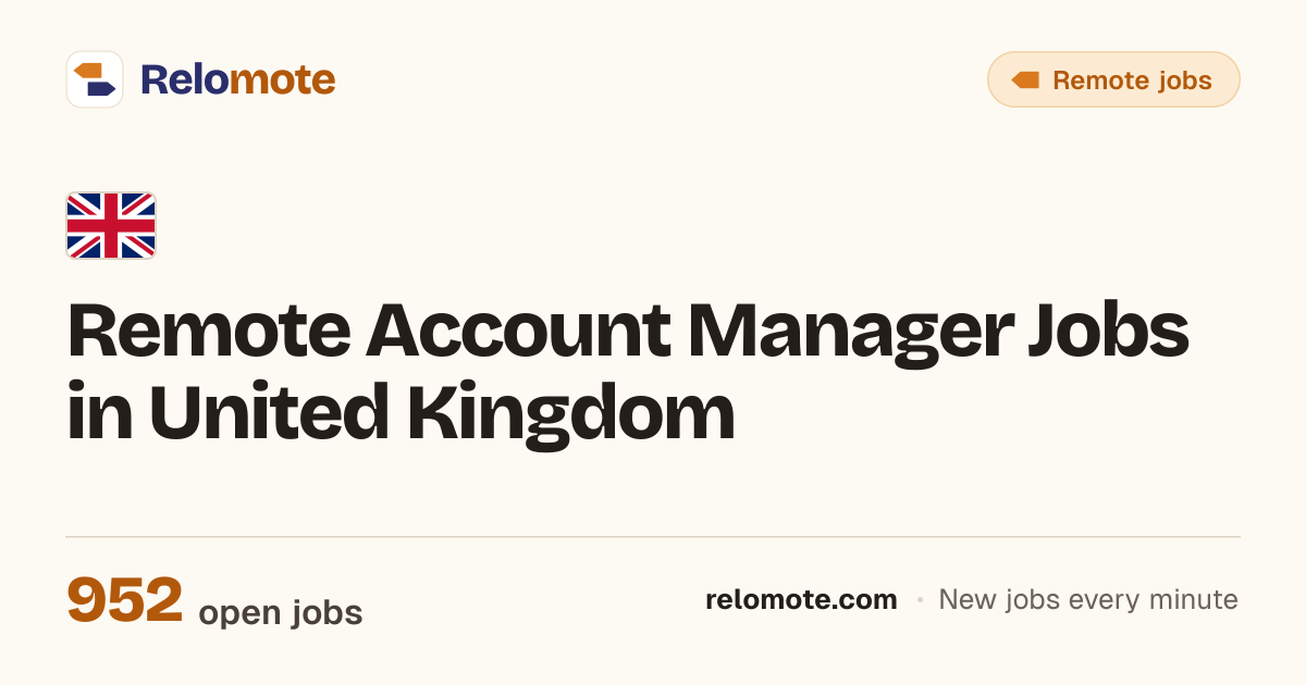 952 Remote Account Manager Jobs in United Kingdom, October 2026