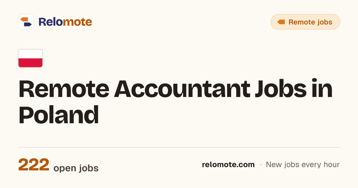 220 Remote Accountant Jobs in Poland, October 2026 | Relomote