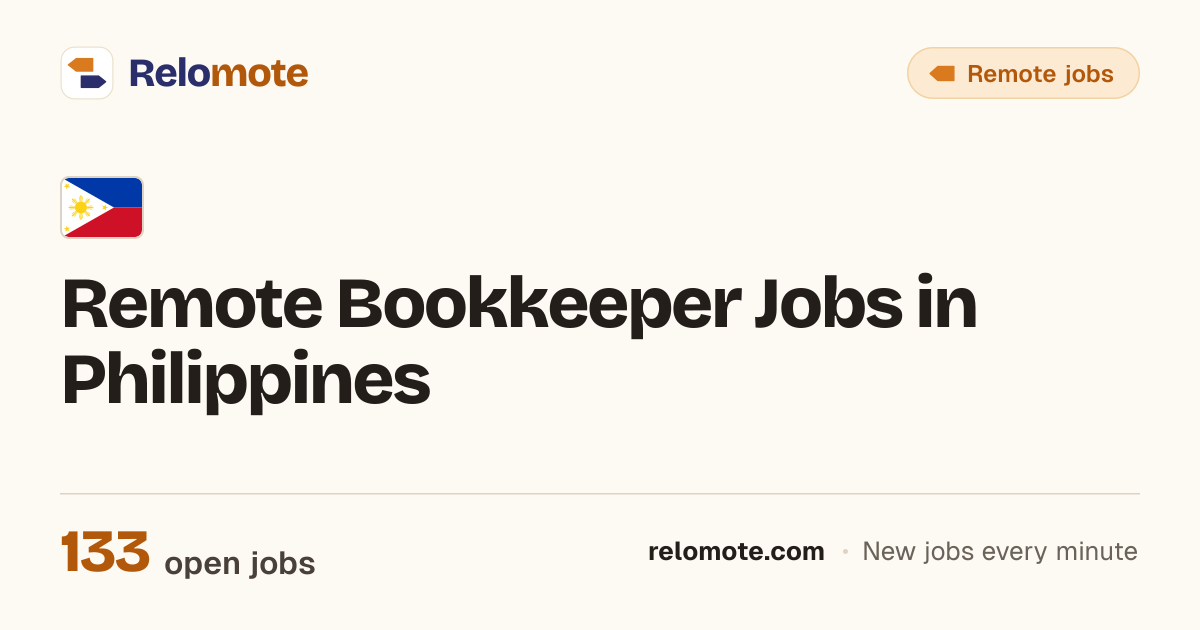 137 Remote Bookkeeper Jobs in Philippines, October 2026 | Relomote