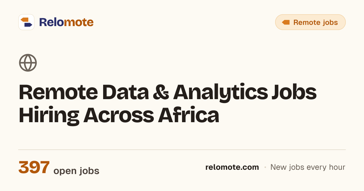 397 Remote Data & Analytics Jobs Hiring Across Africa, October 2026 ...