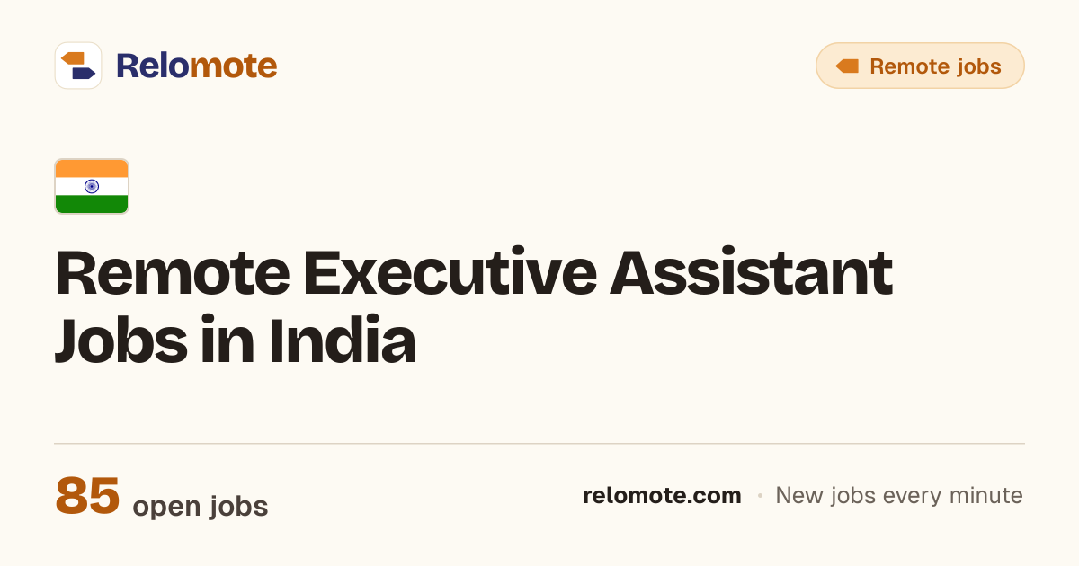 85 Remote Executive Assistant Jobs in India, October 2026 | Relomote