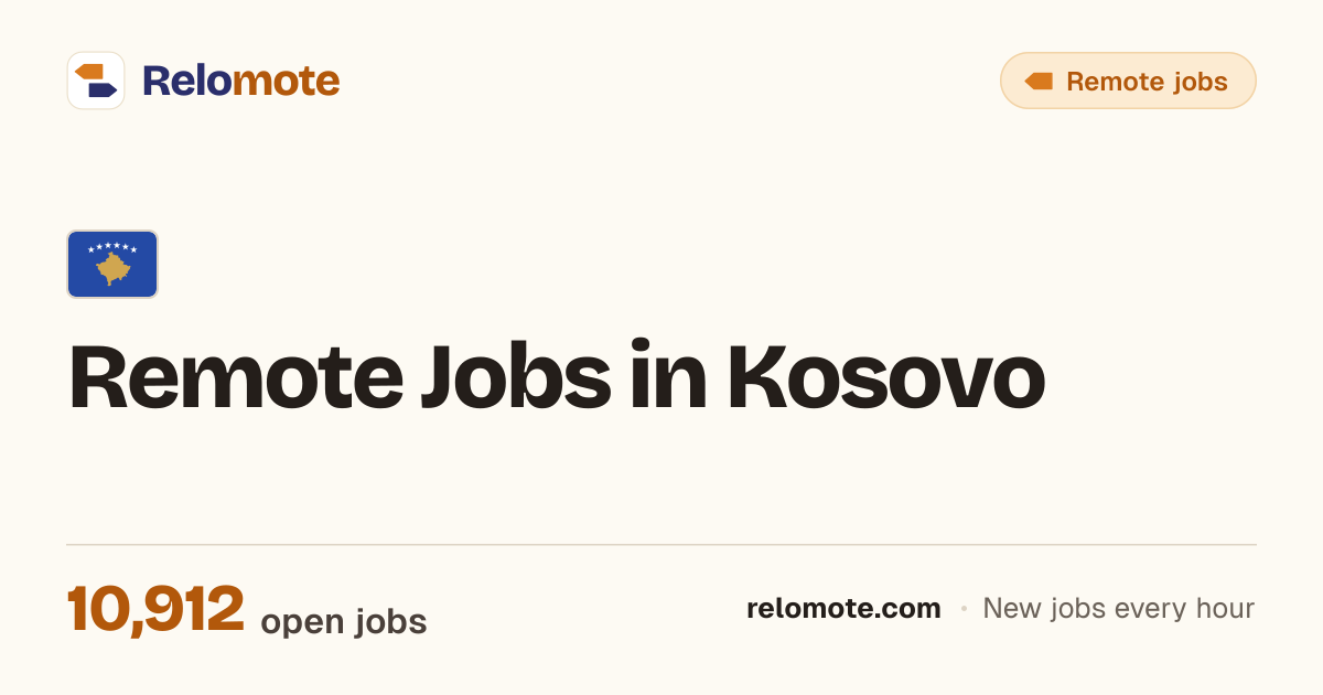 11,122 Remote Jobs in Kosovo, October 2026 | Relomote