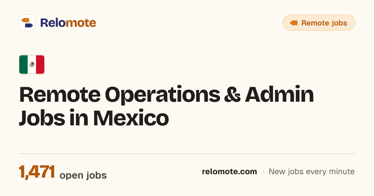 1,463 Remote Operations & Admin Jobs in Mexico, October 2026
