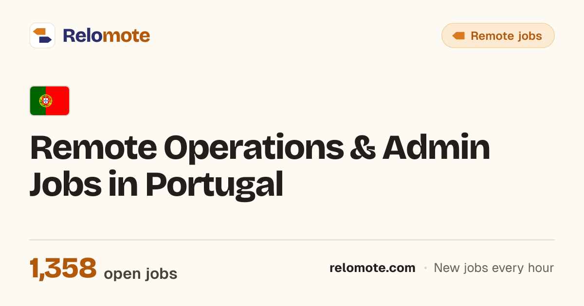 1,332 Remote Operations & Admin Jobs in Portugal, October 2026 | Relomote
