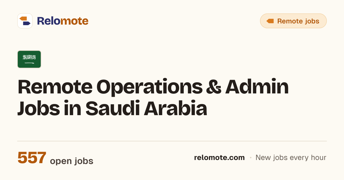 552 Remote Operations & Admin Jobs in Saudi Arabia, October 2026