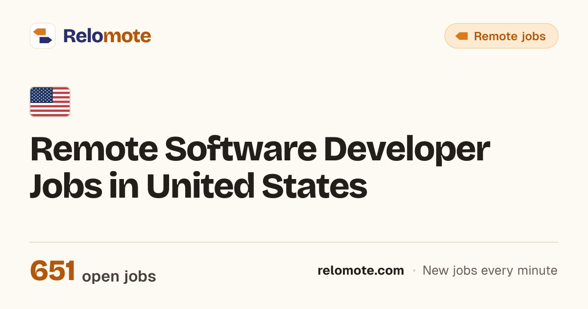 654 Remote Software Developer Jobs in United States, October 2026