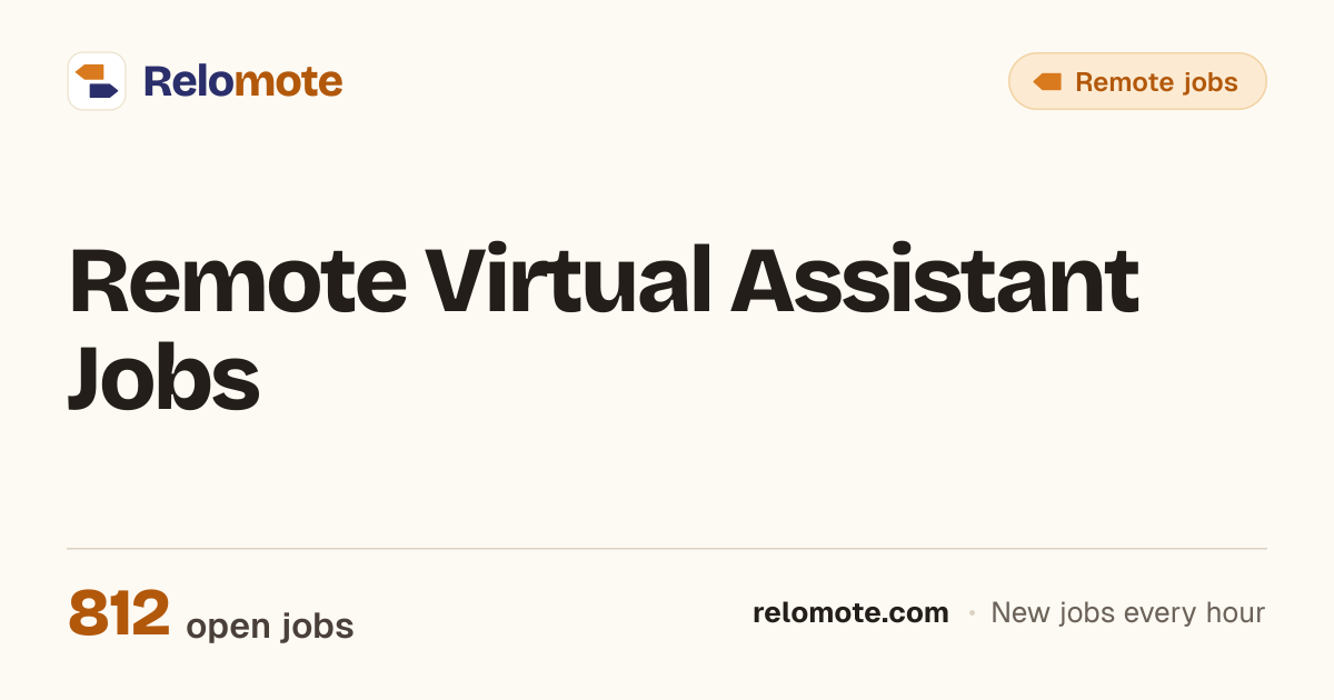 812 Remote Virtual Assistant Jobs, October 2026 | Relomote